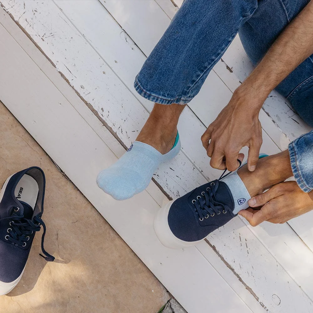 Unisex - Hideaways No-Show Sock - Light Blue - Image 3