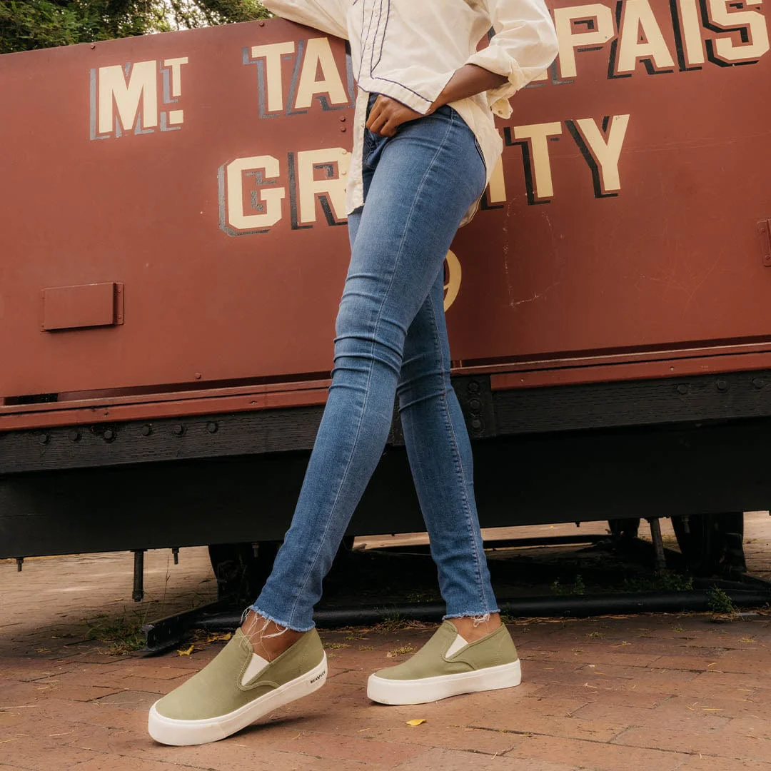 Womens - Baja Slip On Platform - Surplus Green - Image 6