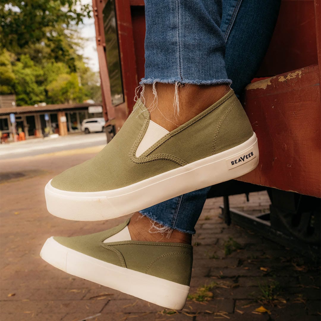 Womens - Baja Slip On Platform - Surplus Green - Image 7